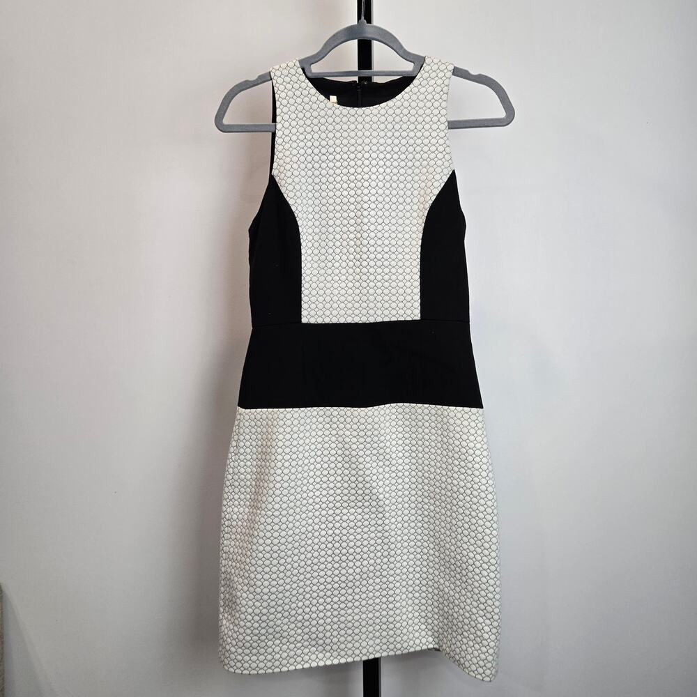 4 Collective Sheath Dress Quilted Black Contrast Career Transition Preppy Mod‎ 4